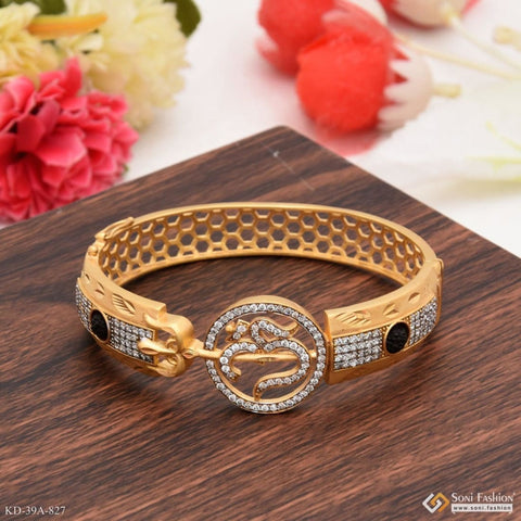 Designer Platinum & Rose Gold Open Kada Cuff Bracelet for Men JL PTB 1